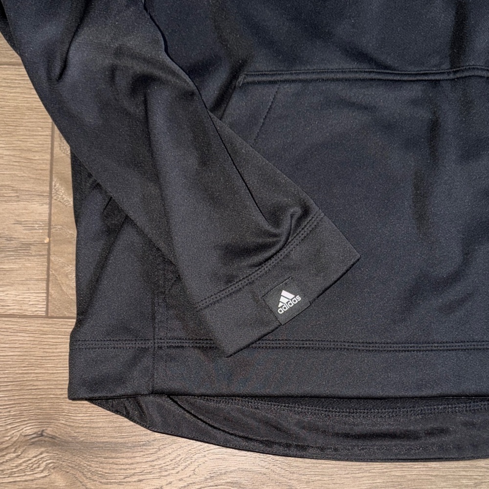 Adidas Black Hoodie with White Logo Size Medium - Picture 4 of 6